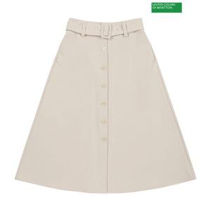 [베네통] Button belted long skirt 3F_49HHD001V_1J4