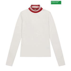 [베네통] Color line neck t-shirt 3F_3P4ZD200Q_0R2