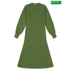 [베네통] Pintuck wrinkle flare dress 3F_1244DV00I_GN