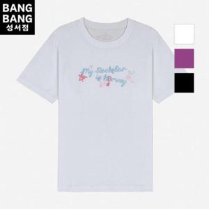 뱅뱅 HC04 여름여성 라운드레터링 반팔 면티셔츠 NTL529