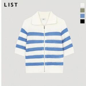 [리스트]리스트 스트라이프 펀칭 집업 가디건_A TSKCDO60040