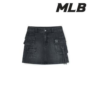 [MLB] 여성 멀티카고 데님 스커트 3FDSB0254 50BKS