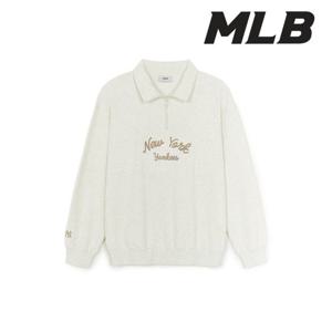 [MLB] 베이직 레터링 반집업 맨투맨  3AMTB3354 50CRM