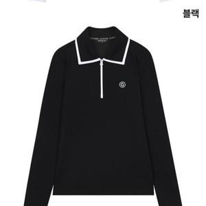 그린조이 HC12 여성 골지 솔리드 카라 티셔츠 GO23KY61W(검정)