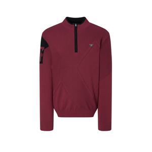 [닥스] 25FW PREMIUM 남성 소매로고 체크 반집업 니트 DGSW5C651D2