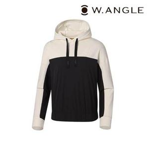[와이드앵글]   WWU22274W8   여성 WG 우븐 믹스 후드 티셔츠 (Cream)