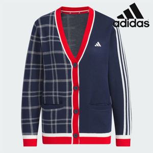 [아디다스] 여성용 골프 가디건 /J21- IS4752 / W 3 FF CARDIGAN 우먼스 풀리 패션 3S 체크드 골프 가디건
