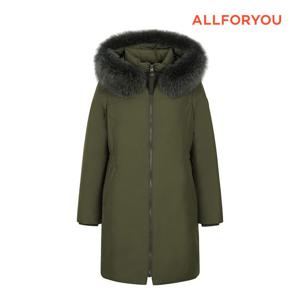 [올포유] 여성 폭스퍼 후드 토끼 안감 구스 다운 점퍼 ALLPLA411-816