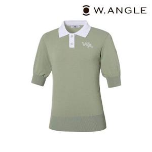[와이드앵글]  WWU22K45K3  여성 CF 파니에 5부 폴로 스웨터 (Olive)