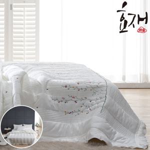 정원 간절기 꽃자수 피그먼트 차렵이불 베개세트(SS) by효재