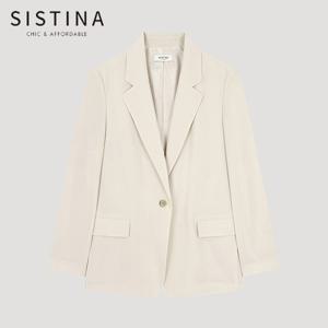 [SISTINA] 인기 사선 라인 원버튼 자켓_AWWJKO21040_LB