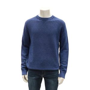 [바쏘]24 FW  블루 멜란지 패턴 라운드 넥 긴팔니트 셔츠BBBXWR47ABU