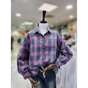 스테파니 세이브존08 멜란 기모 체크 남방 A24SH4401