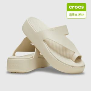 [크록스 본사] 크록스 겟어웨이 플랫폼 토 루프 샌들 샌드 스톤 여성용 (210834-0LH)