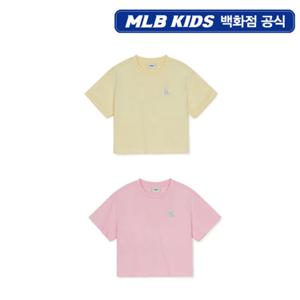 [MLB키즈PG] 베이직 여아 스몰로고 크롭 티셔츠 2종 택1 7FTSB0553