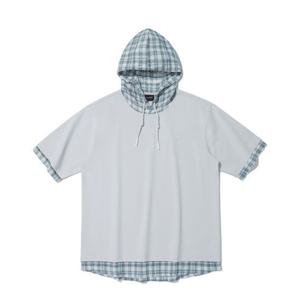 [인터크루]체크레이어링후드반팔 L그레이 ITZ2TH02ALG