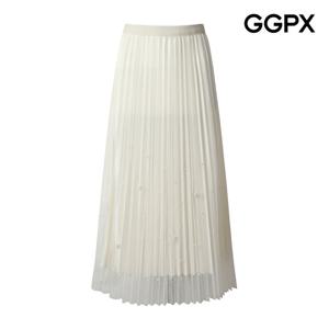 [지지피엑스]아코디언 진주 밴딩 스커트 (GP4SK022F)