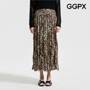 [지지피엑스]레오파드 플리츠 밴딩 스커트 (GP5SK006F)
