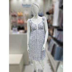[바바라] AGW4601L 네이비 면모달 크레이프나염 컵드레스