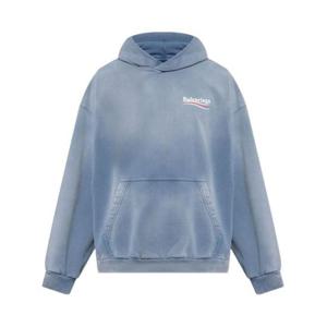 발렌시아가 후드 티셔츠 767877 TRVB19798 BLUE