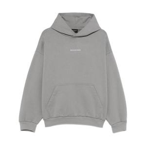 발렌시아가 후드 티셔츠 767877 TRVP81675 Grey