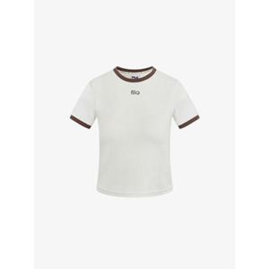 [휠라] FILA 여성용 트레이닝 골지 캡내장 크롭 반팔티 FS2ITH2252FCRM-1
