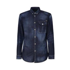 Dsquared2 로고 플라크 버튼 데님 셔츠 S71DM0658S30341 470 TP936063543