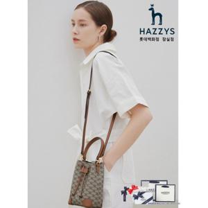 [헤지스ACC][선물포장]HIWA4E887G2_여성용 그레이 시그니처 헤리아토 패턴 미니 버킷백