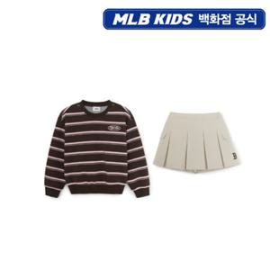 [MLB키즈PG] 스트릿 베이직 여아 스트라이프 맨투맨세트 (7FS2B0754-43BRS)
