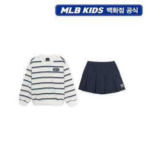 [MLB키즈PG] 스트릿 베이직 여아 스트라이프 맨투맨세트 (7FS2B0754-50IVS)