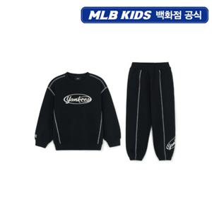 [MLB키즈PG] 스트릿 베이직 컬러 스티치 맨투맨세트 (7AS2B0454-50BKS)