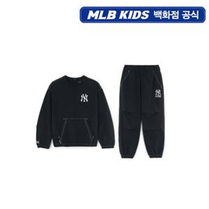 [MLB키즈PG] 스트릿 베이직 로고 아트웍 우븐 맨투맨 (7AS2B1254-50BKS)