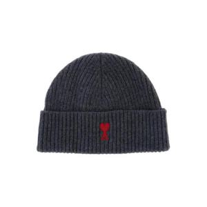 AMI PARIS RED AMI DE COEUR BEANIEFELTED MERINO WOOL BFUHA116018084