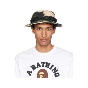 BAPE 버킷햇 그린   베이지 맵 카모 밀리터리 버킷햇 251546M140002