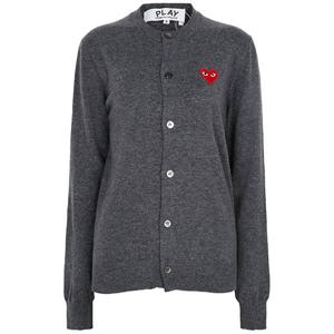 꼼데가르송 25SS 그레이 하트 로고 울 카디건 AX-N007-051-3