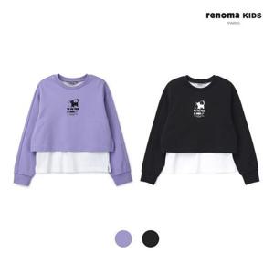 레노마키즈 R2435T164 여아 레이어드 크롭 맨투맨