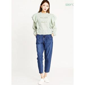 [시에로]요크핀턱 프릴날개블라우스(SH2SHF051)