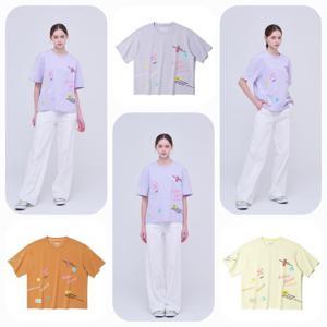 [인터크루]여)키치아트웍세미크롭반팔티 ITY2TM58A_CC