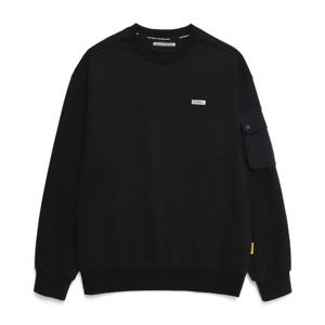 내셔널지오그래픽 N251USW900 NRN 소매포켓 세미오버핏 맨투맨 BLACK