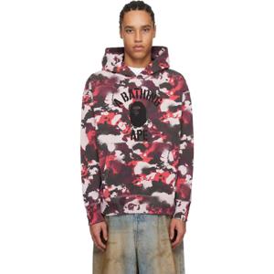 25 FW BAPE 남성 레드 맵 카모 후드티 251546M202051