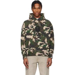 25 FW BAPE 남성 카키 맵 카모 후드티 251546M202052