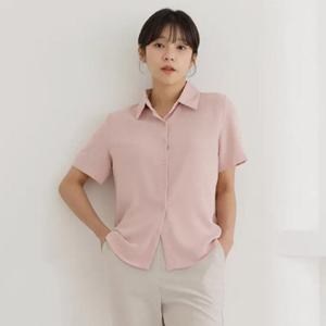 [바네사빈] 링클프리 베이직 반팔 블라우스 셔츠 남방 v01103