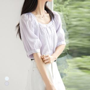 [클라셰]클라셰 스퀘어벌룬슬리브블라우스_B5M0880