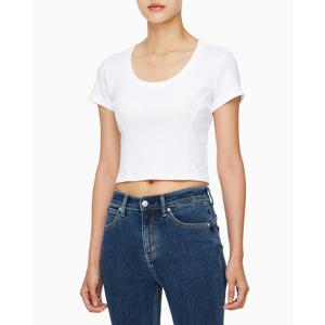 [캘빈클라인 진]여성 CK 립 오픈 백 크롭 반팔 티셔츠 크롭티 (J224341-YAF)