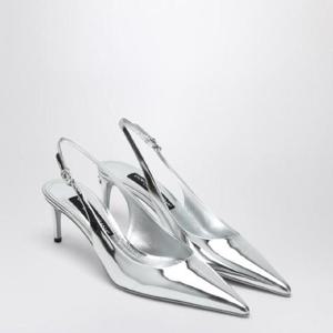 DOLCEGABBANA Metallic silver leather slingback with dAcolletA CG0639AY828XIDOLCE-80998