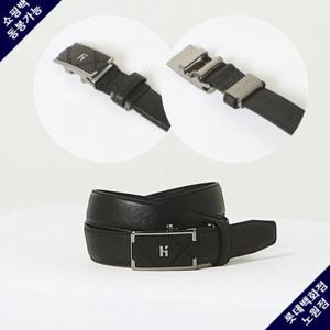 [헤지스] 블랙 퀼팅 소가죽 자동벨트 HJBE3E253BK