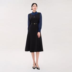 [미니멈]도트 시스루 레이어드 원피스 MYCGWO8070