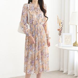 [모리스커밍홈]플라워 프릴 포인트 원피스_M2208OP901C