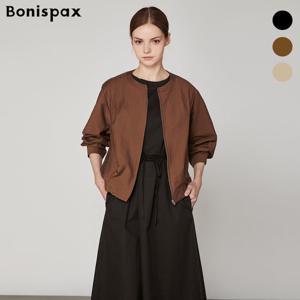 [보니스팍스(여성의류)]노카라 핀턱 집업 점퍼 (XO8JP003M0)