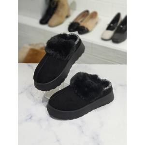 한슈 세이브존06 스웨이드 퍼트리밍 통굽 뮬 블로퍼 4.5cm HS91689aa